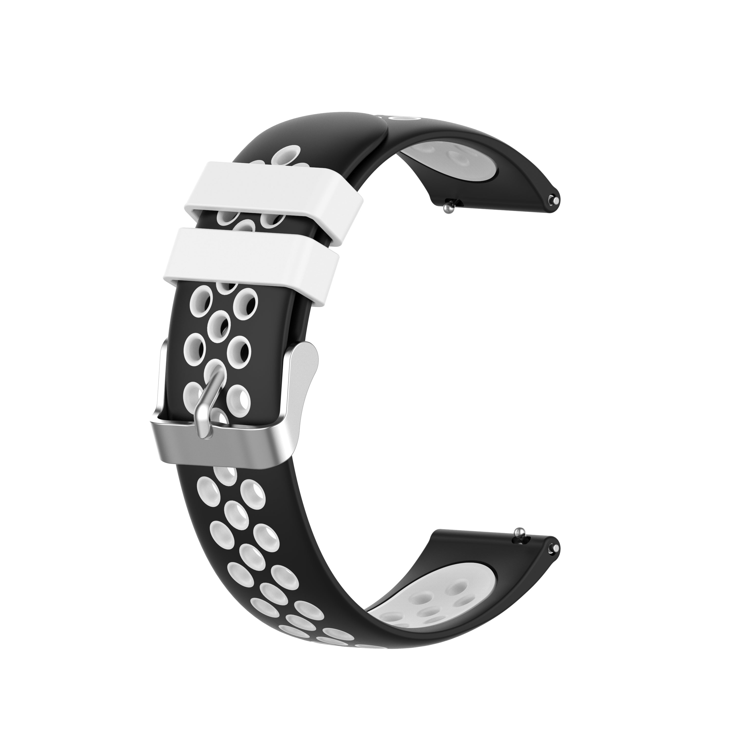 Dual Color Round Holes Silicone Smart Watch Strap Replacement Watchband 18mm for Garmin vivomove 3S vivoactive 4S Dual Color Round Holes Silicone Smart Watch Strap Replacement Watchband 18mm for Garmin vivomove 3S vivoactive 4S